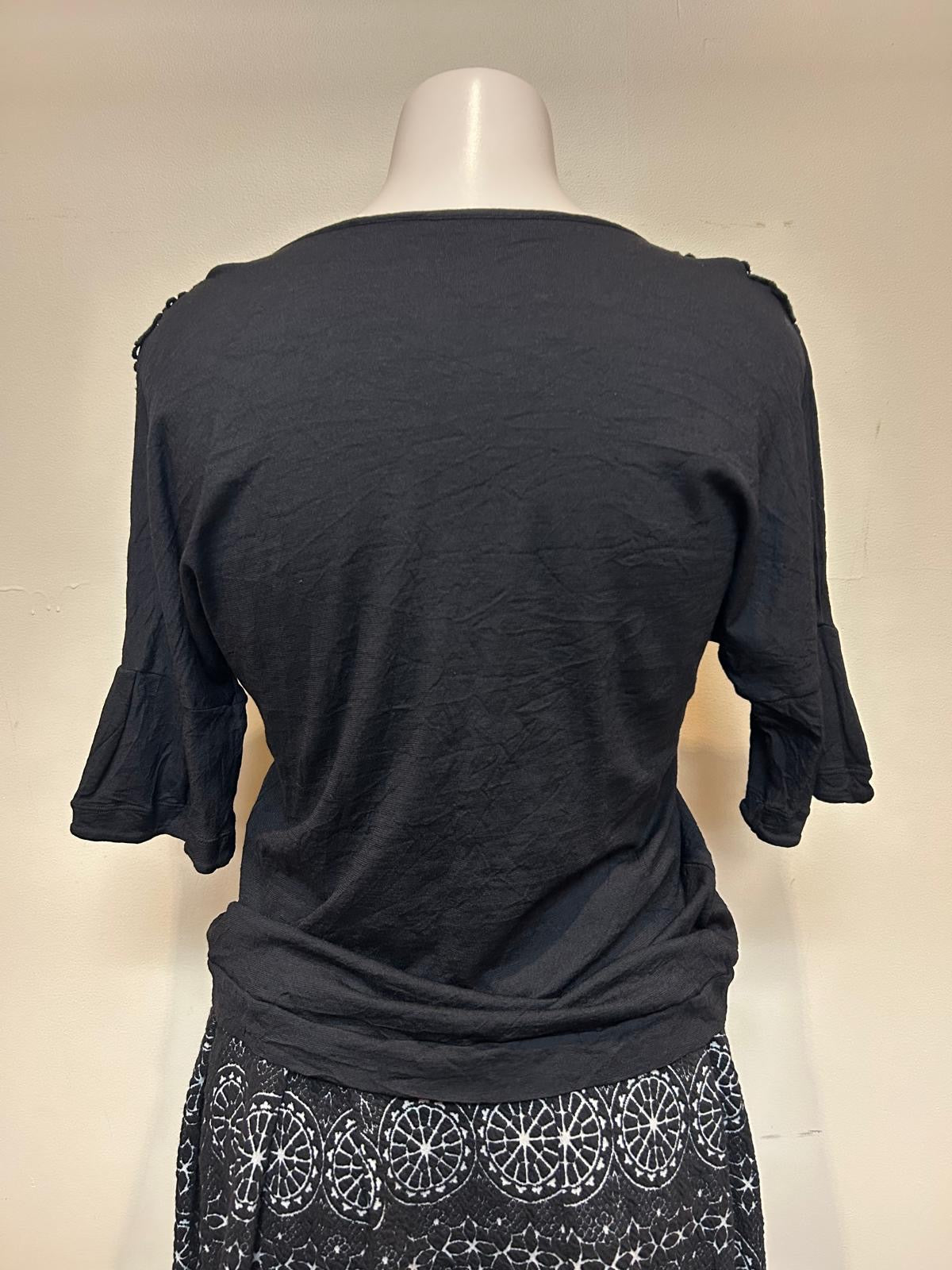 Metalicus Arabesque Top Lace Trim Black