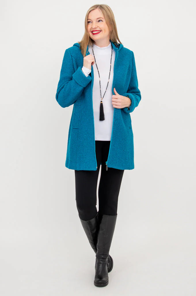 Blue Sky Pender Coat Boiled Wool Teal