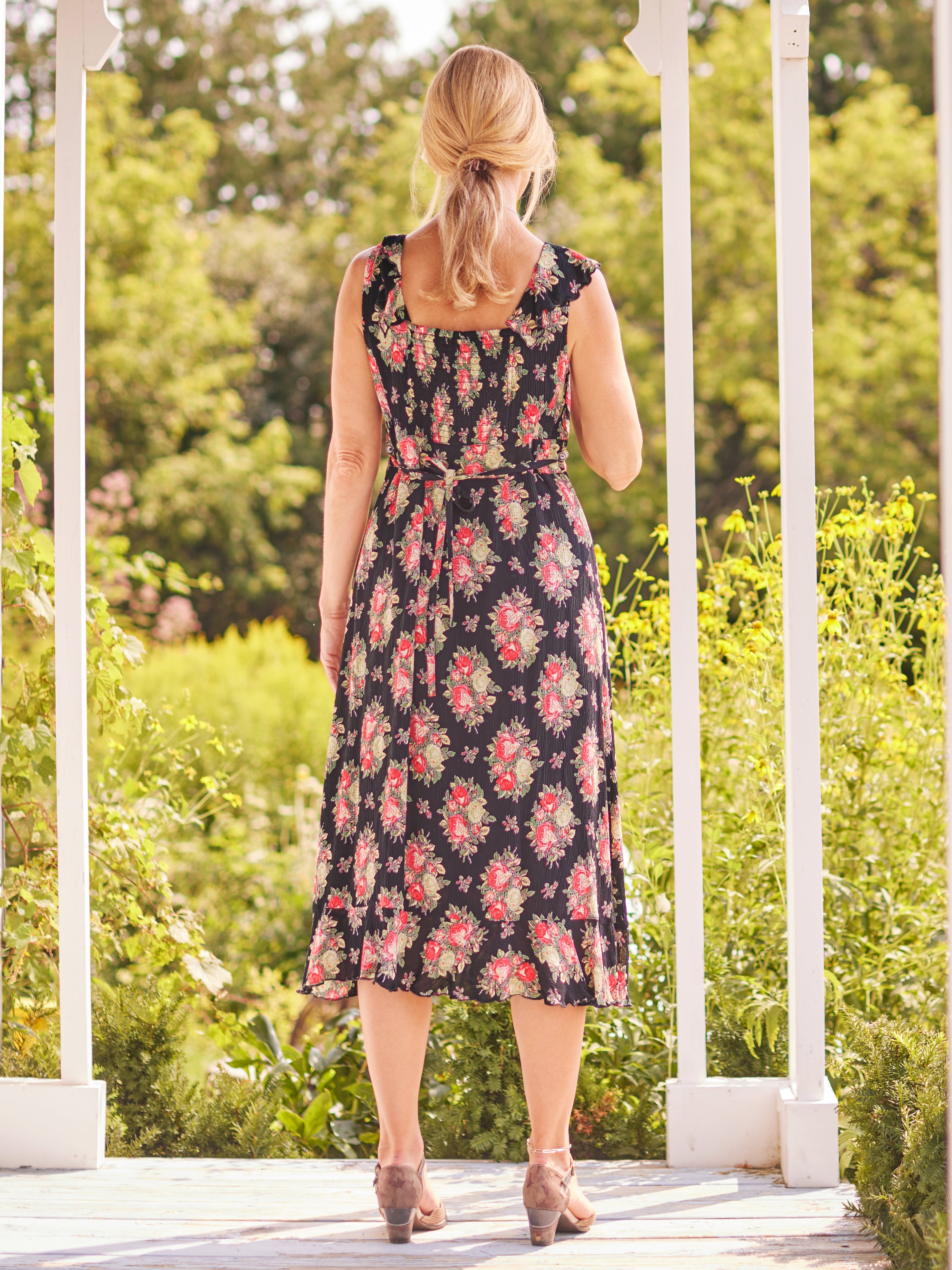 April Cornell Spanish Rose Faux Wrap Dress