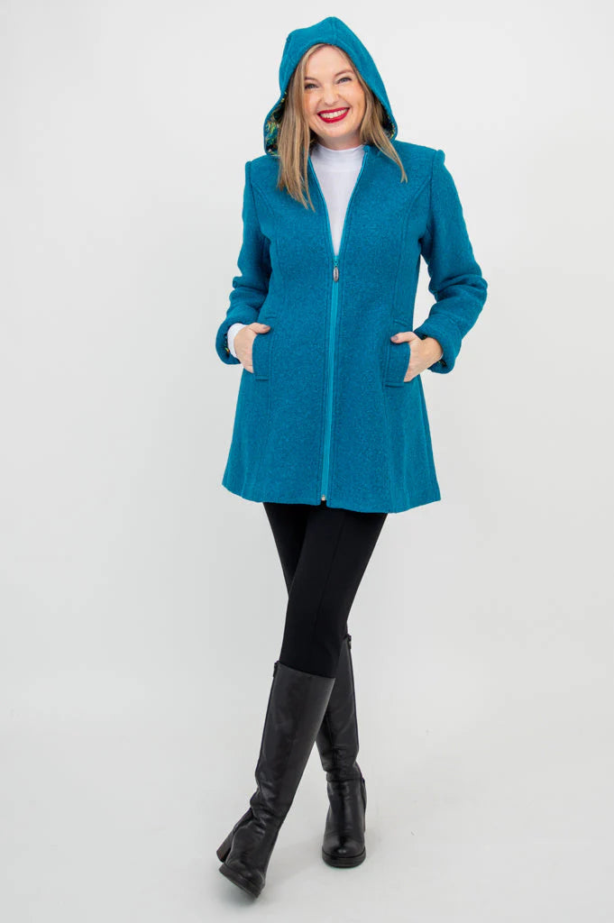 Blue Sky Pender Coat Boiled Wool Teal