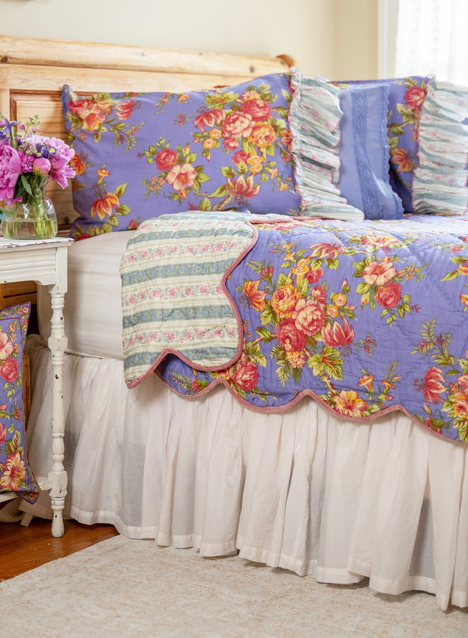 April Cornell Rosemary Quilt Periwinkle King