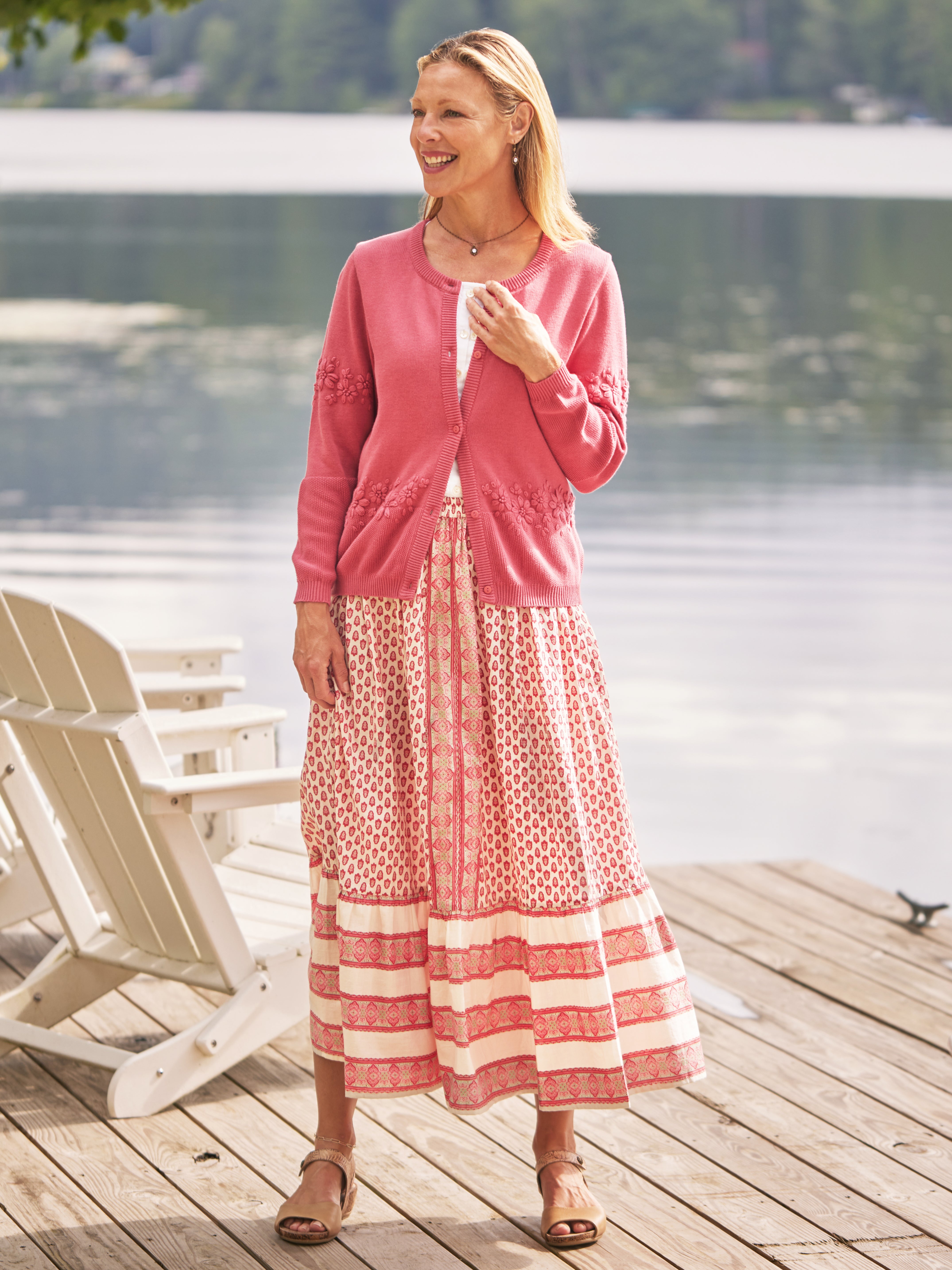 April Cornell Rose Meadow Flower Cardigan