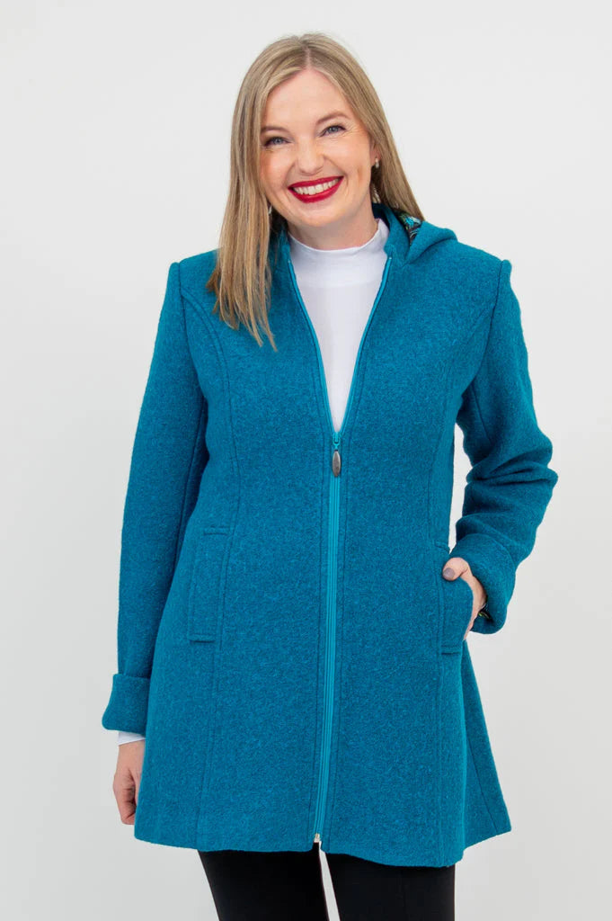 Blue Sky Pender Coat Boiled Wool Teal