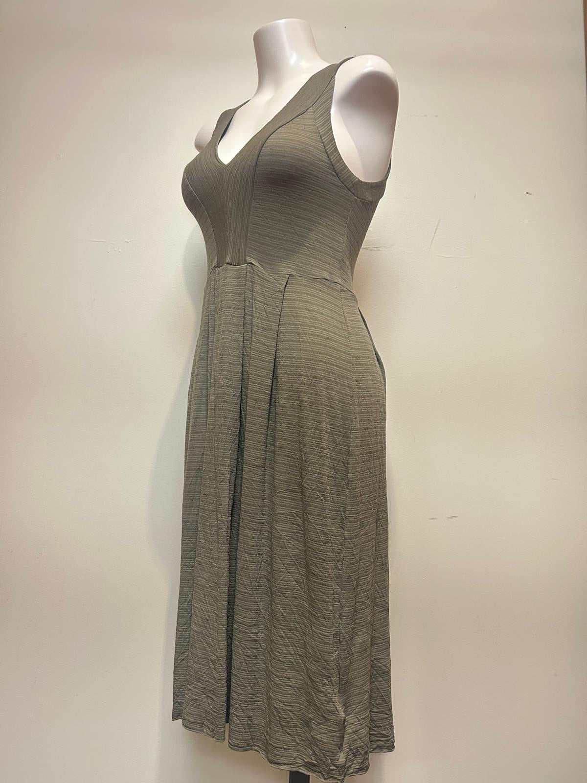 Metalicus Merino Wall Street Tank Dress-Olive