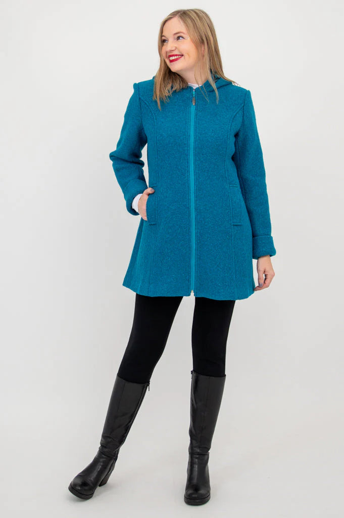 Blue Sky Pender Coat Boiled Wool Teal