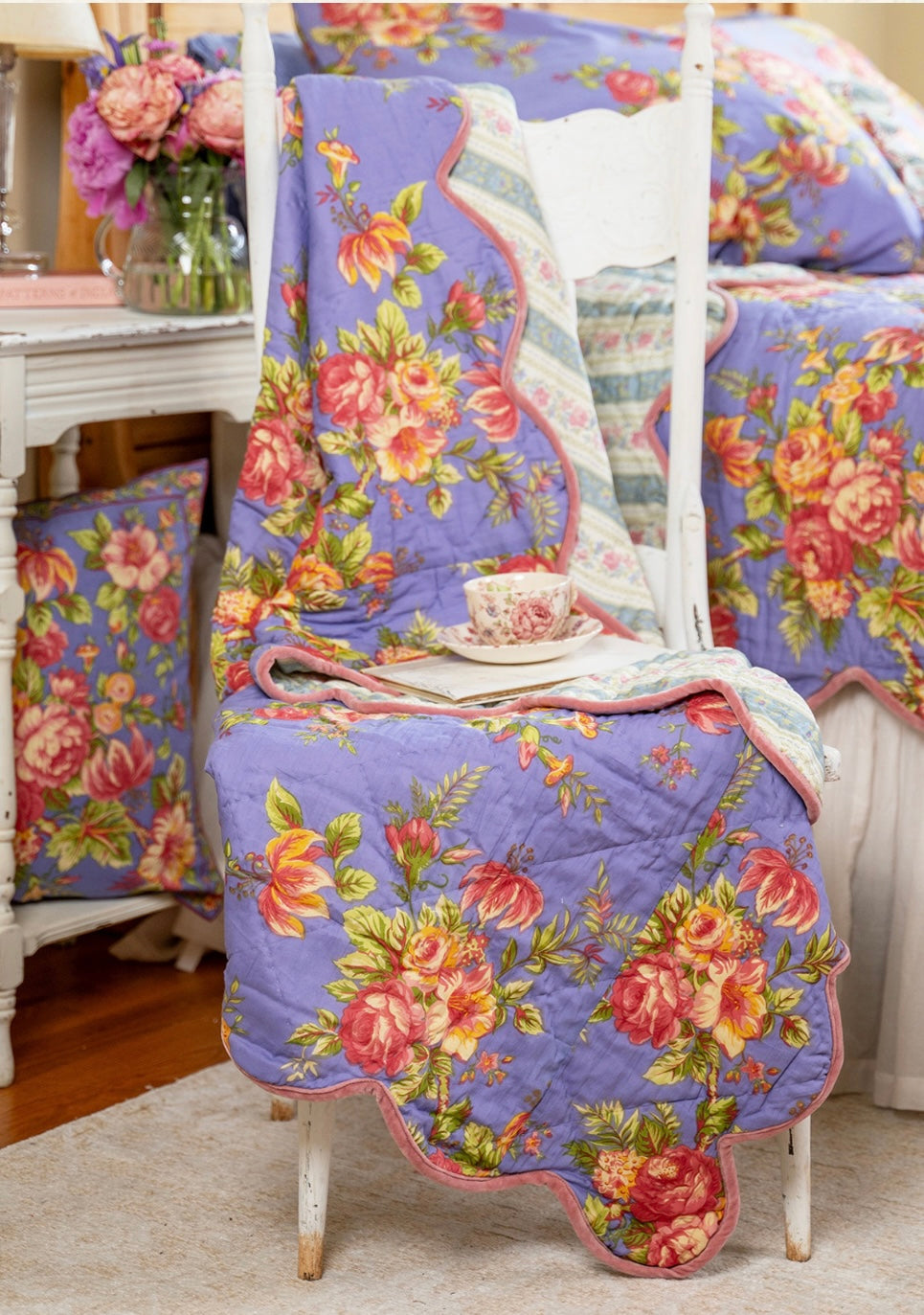 April Cornell Rosemary Throw Periwinkle