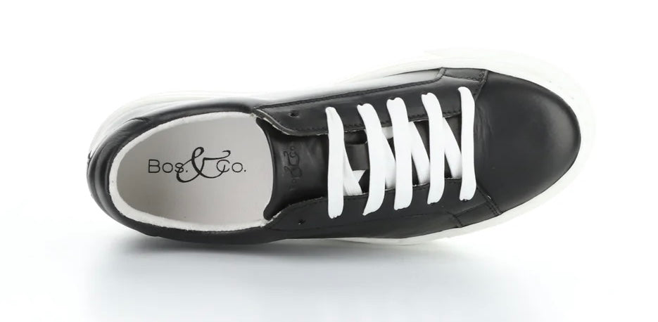 Bos & Co Maya Black & White Leather Sneaker
