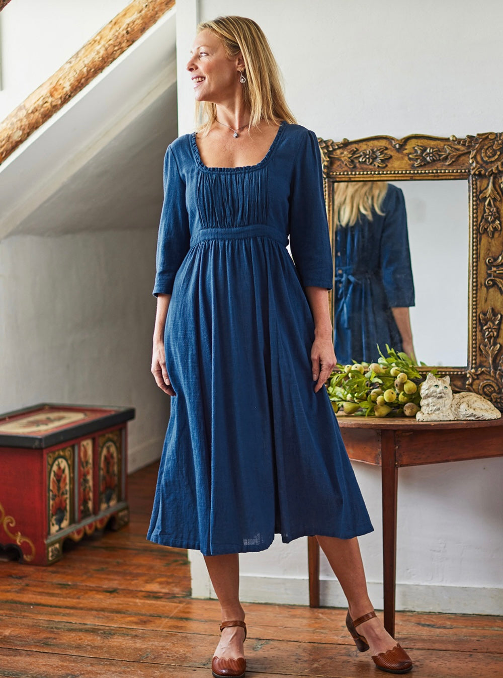 April Cornell Jane Austen Cotton Dress Cadet Blue April Cornell Jane Austen Cotton Dress Cadet Blue