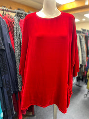 CUT LOOSE VELVET - ONE SIZE PULLOVER- TUNIC RED
