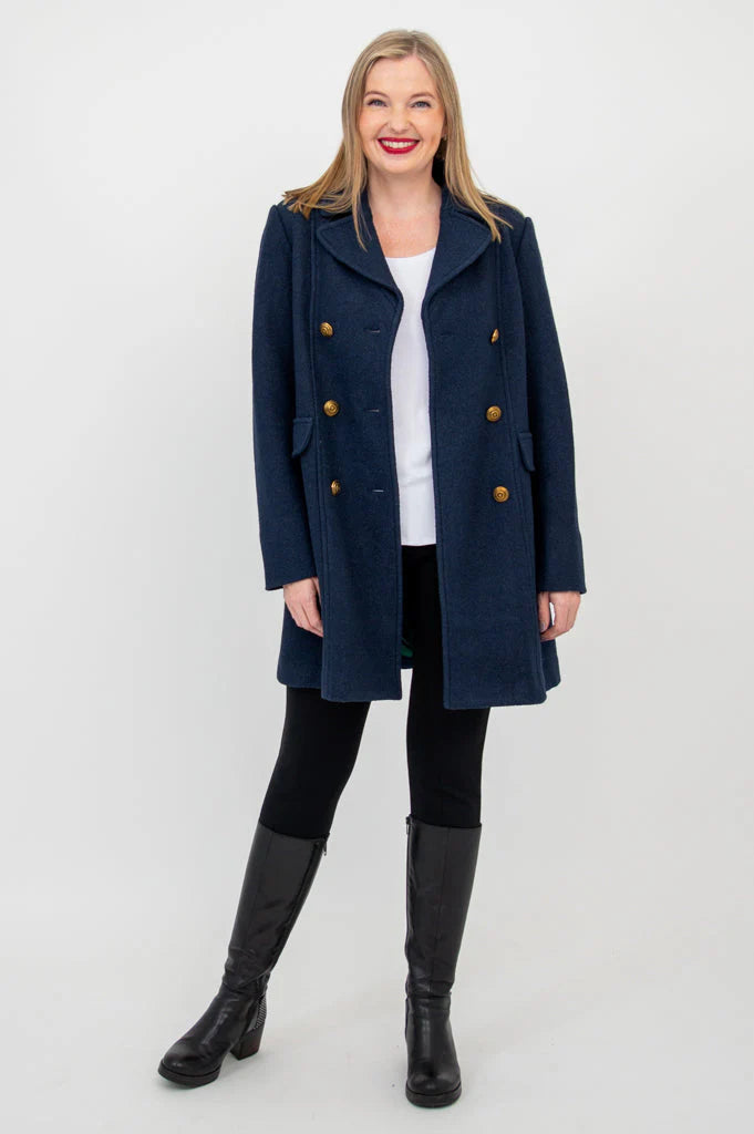 Blue Sky Vicky Coat Boiled Wool Navy