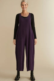 Cut Loose Mini Check Wide Leg Overalls Fall 2024- Purple Check