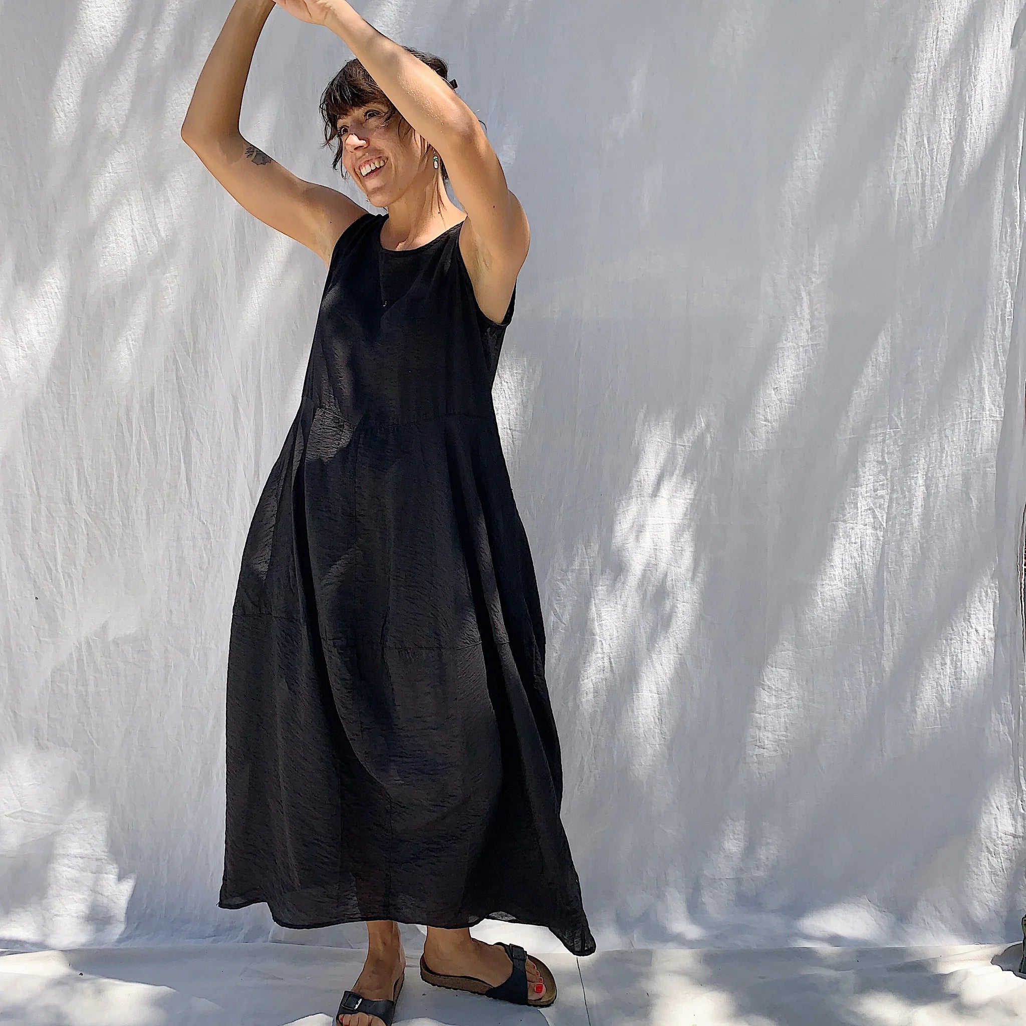 cut loose bubble dress Cut Loose Seamed Bubble Dress Crinkle Check Riviera