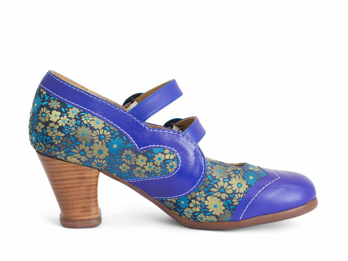 John Fluevog Marcelo Blue Floral