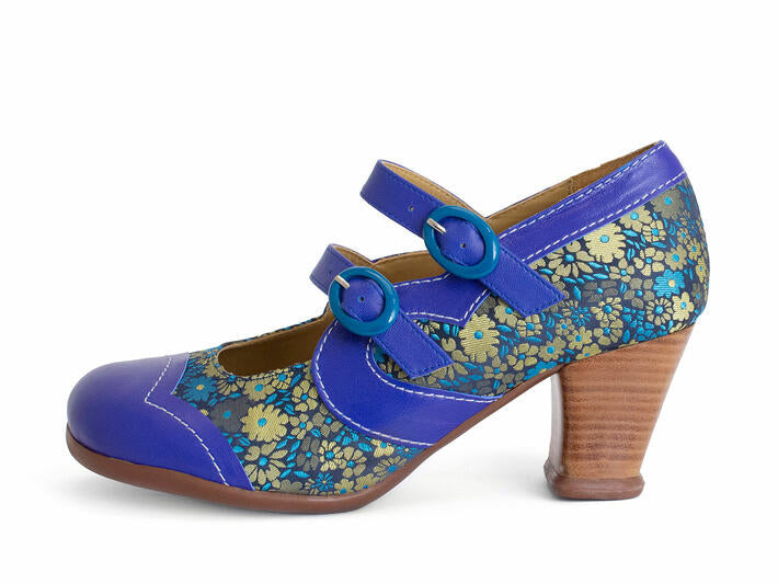 John Fluevog Marcelo Blue Floral