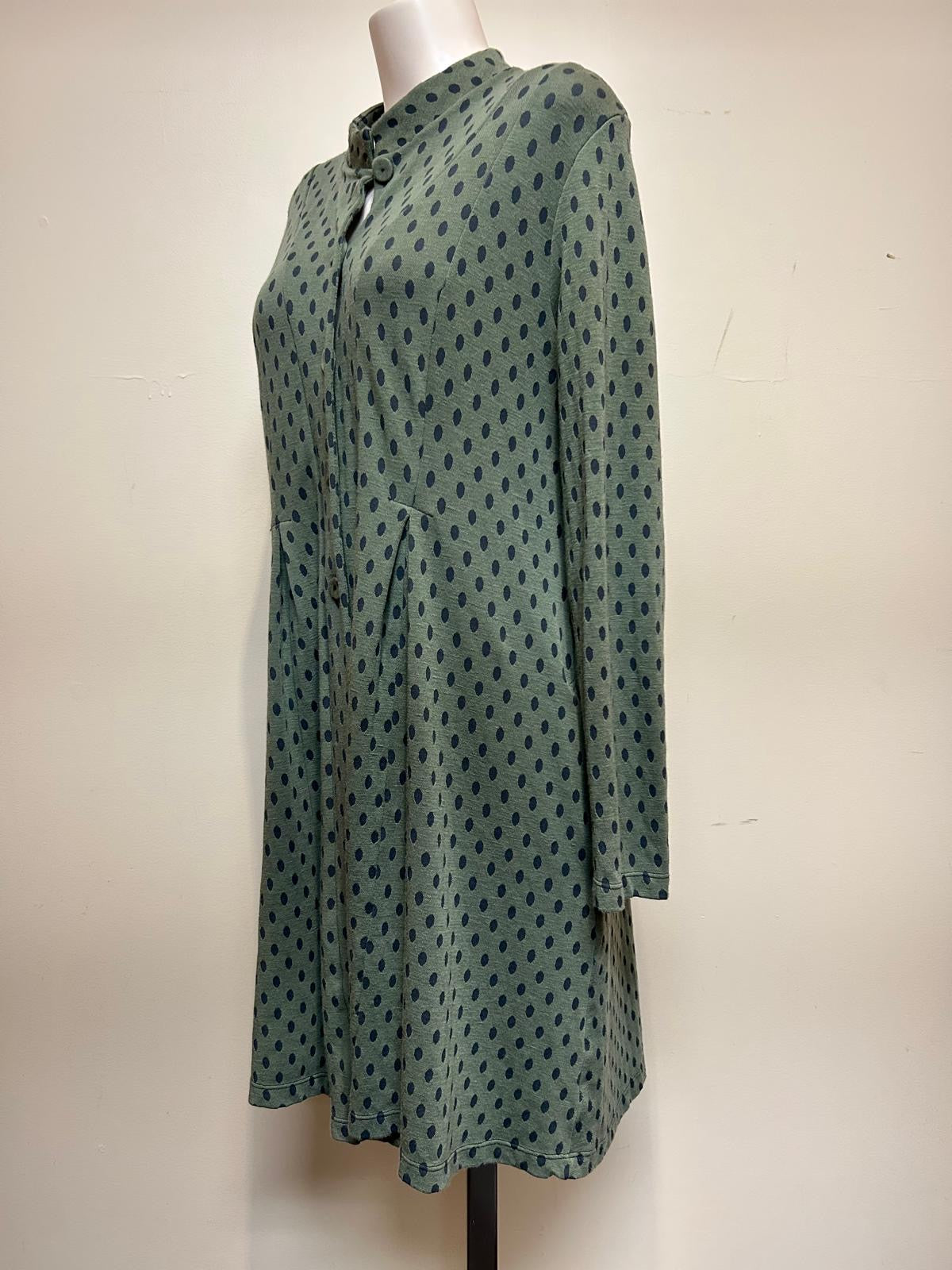 Valia Polka Dot Dixie Coat Sage/Blue