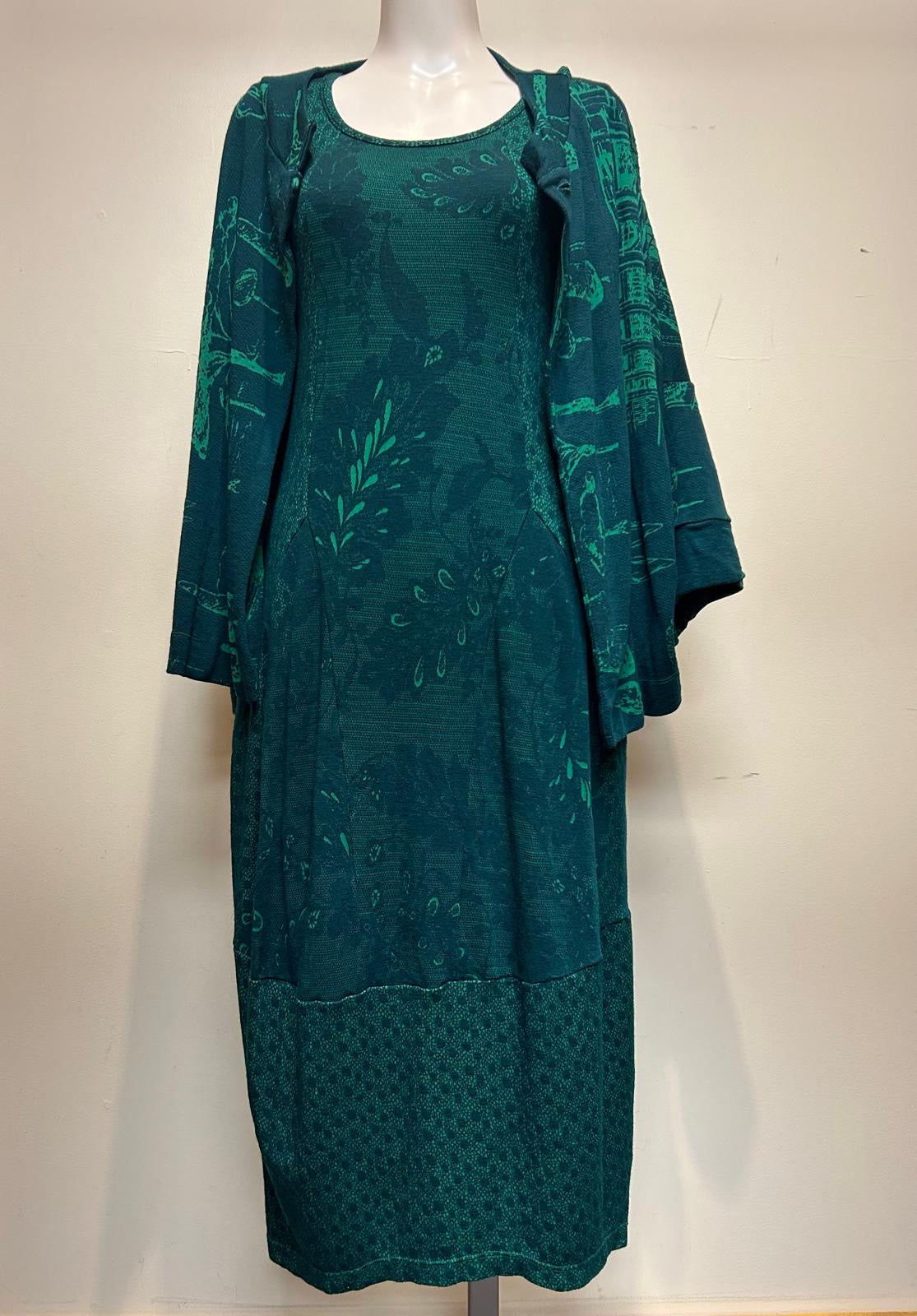 Valia Villanelle Dress Emerald Green (cardigan sold separately)