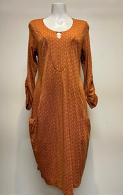 Valia Full Moon Dress Burnt Orange Super Deep Pockets