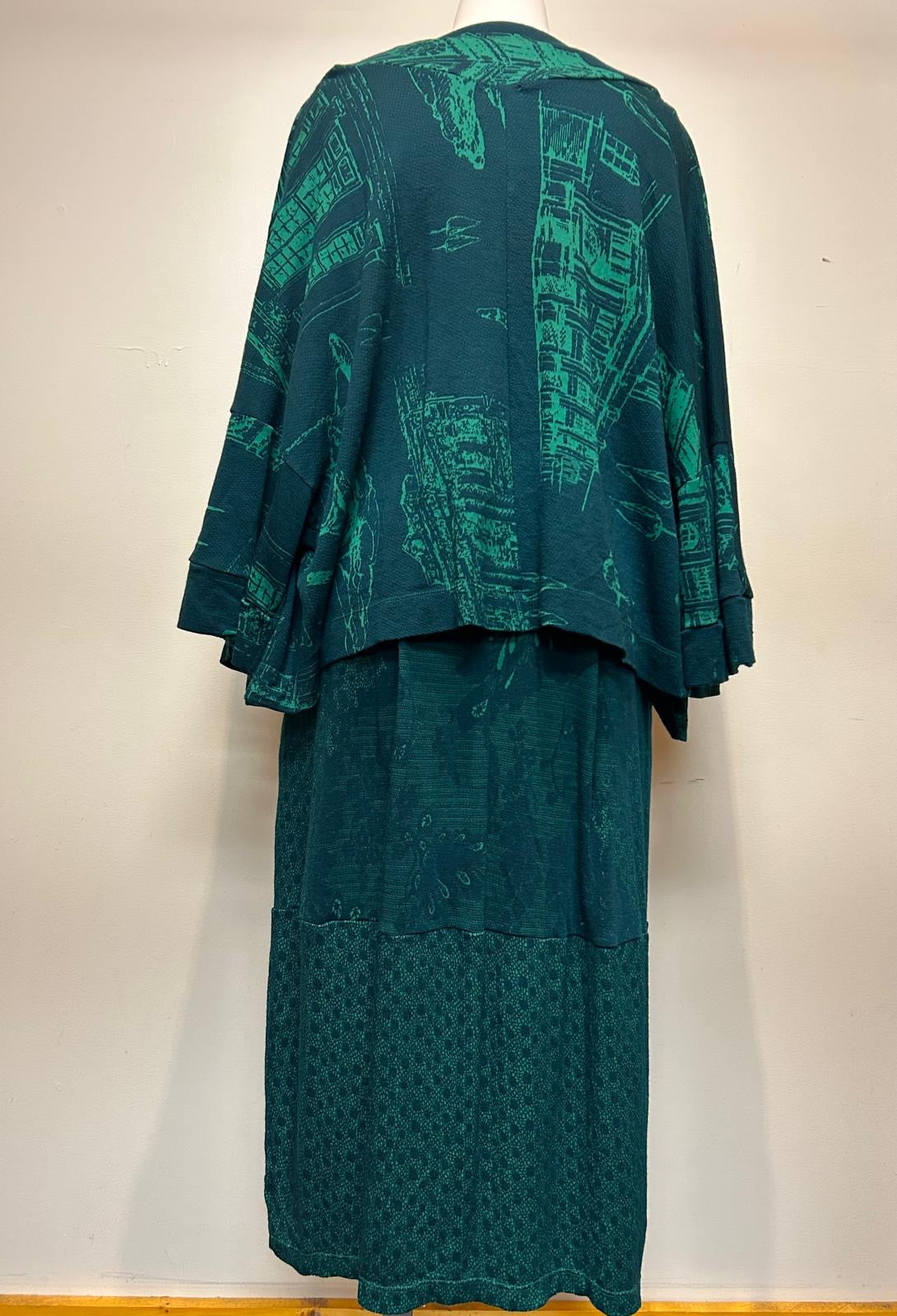 Valia Villanelle Dress Emerald Green (cardigan sold separately)