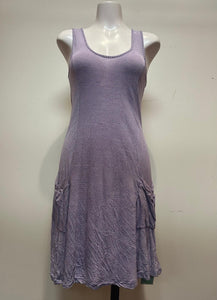 Metalicus Merino Monsoon Tank Dress-Purple Pin Stripe