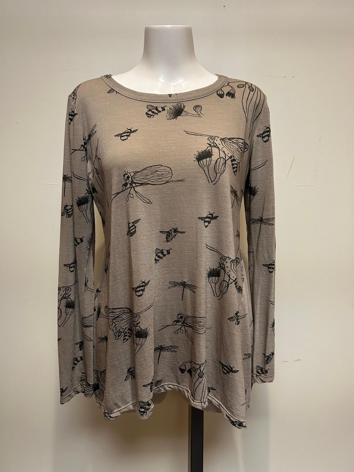 Valia Australia Clothing Butterfly Tunic Taupe