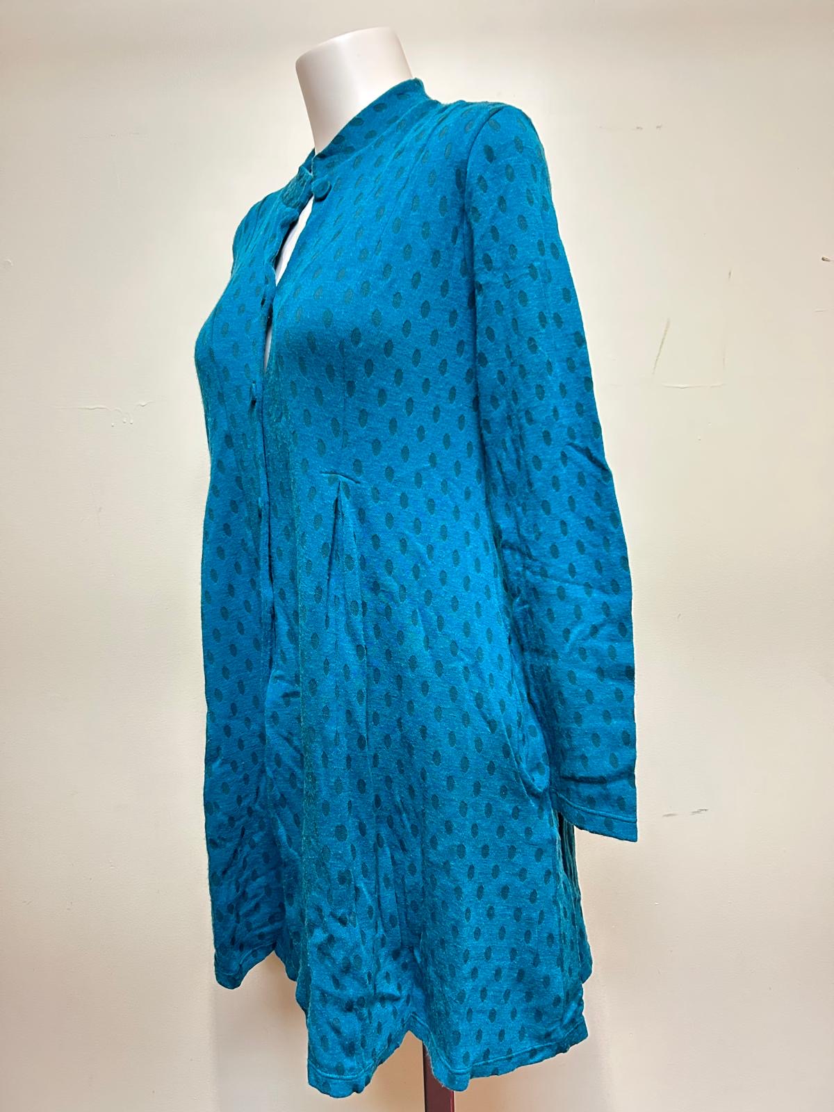 Valia Polka Dot Dixie Coat Teal