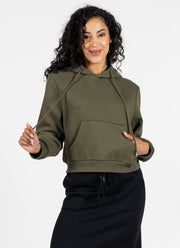 C’est Moi Bamboo-Recycled Poly Cotton Fleece Hoody-Olive