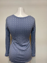 Load image into Gallery viewer, Metalicus Anya Long Sleeve Tie Top Denim Blue-Tie in front or back
