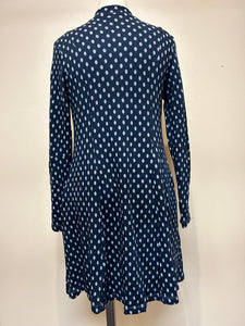 Valia Polka Dot Dixie Coat Navy/Light Blue