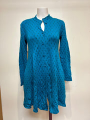 Valia Polka Dot Dixie Coat Teal