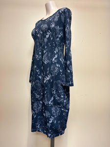 Valia Fitted Floral Dress Blue On Blue - The Wild Rose