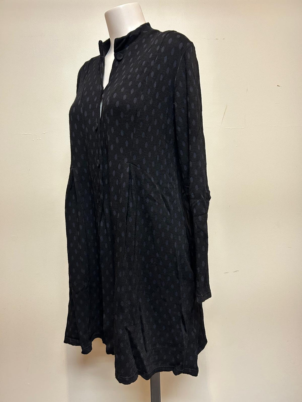 Valia Polka Dot Dixie Coat Black/Blue Grey