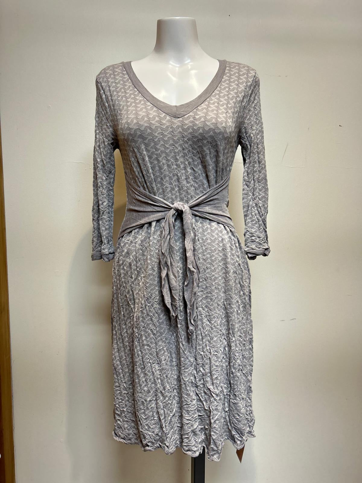 Metalicus Merino Anya Dress-Taupe Tie Front or Tie Back (cardigan sold separately)