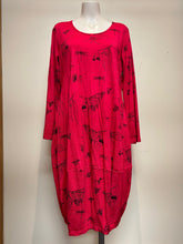 Load image into Gallery viewer, Valia Willow Dress Hot Pink Dragonflies
