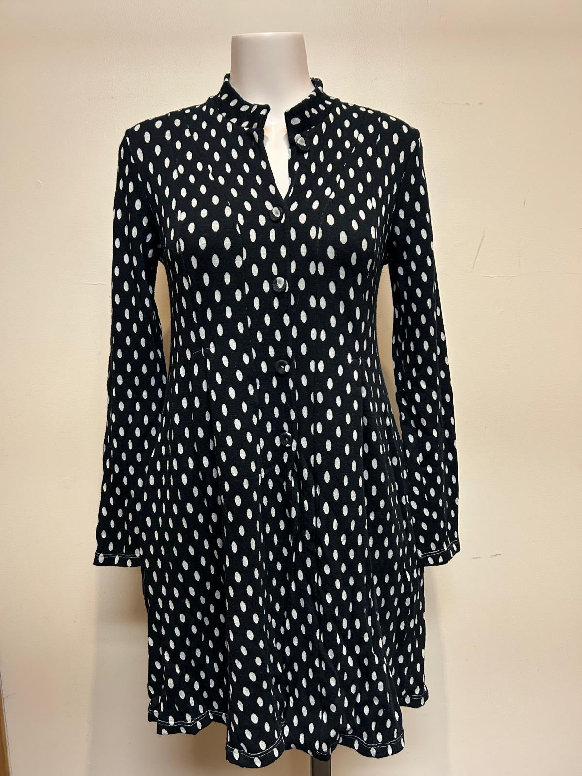 Valia Polka Dot Dixie Coat Black/White