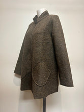 Load image into Gallery viewer, Cut Loose Boiled Wool Long Zipped Jacket Brown
