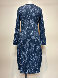 Valia Fitted Floral Dress Blue On Blue - The Wild Rose