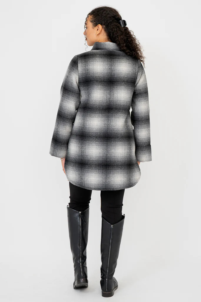 Blue Sky Andrea Coat Check Boiled Wool