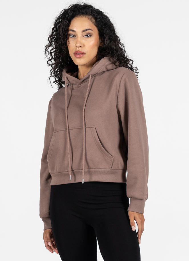 C’est Moi Bamboo-Recycled Poly Cotton Fleece Hoody-Taupe