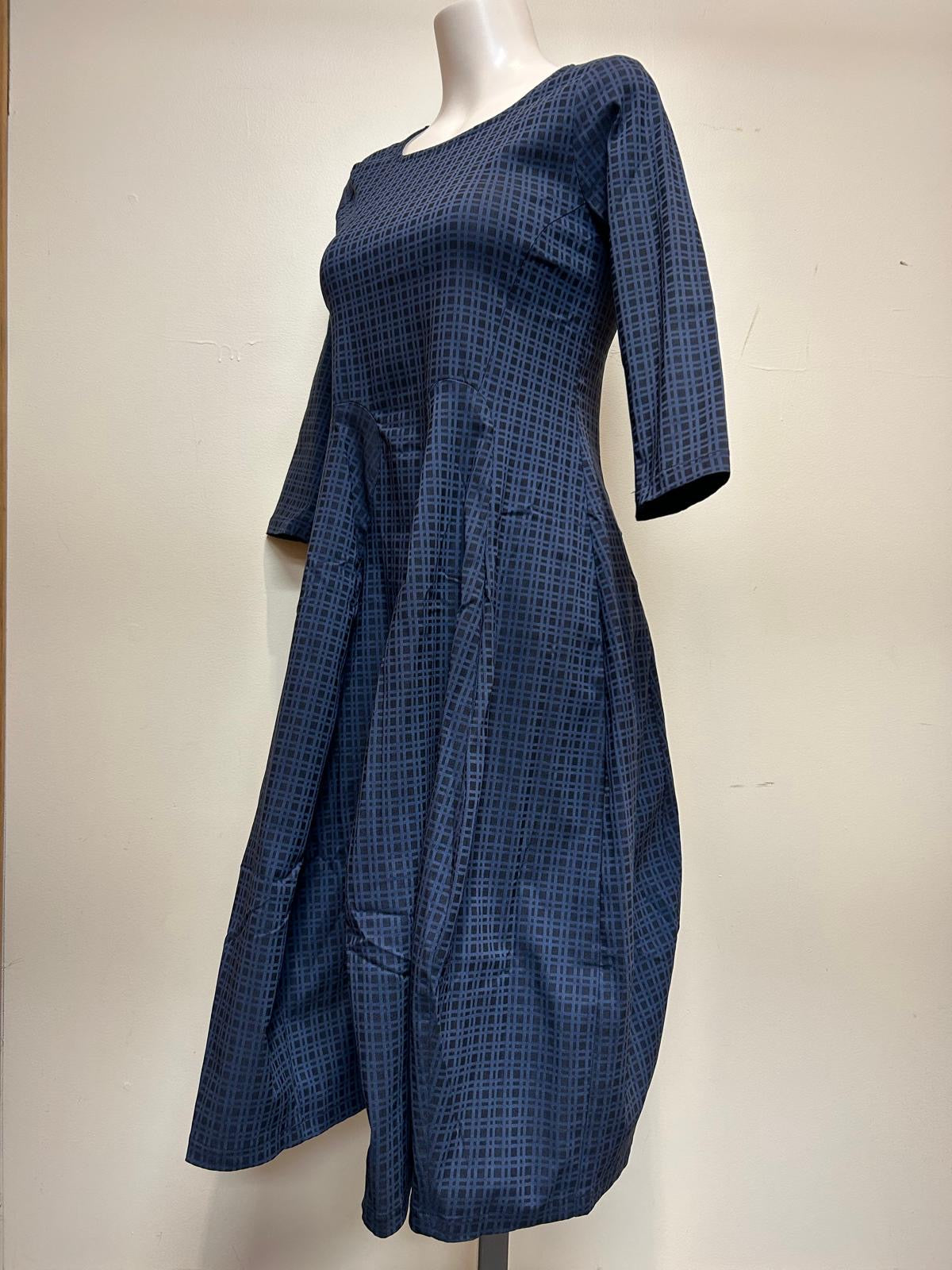 Valia Castella Dress Blue Check Custom Made Exclusively For Eveline Street