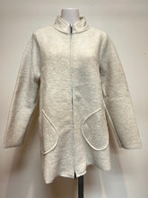 Load image into Gallery viewer, Cut Loose Boiled Wool Long Zipped Jacket Cream
