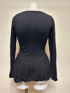 Metalicus Sophia Long Sleeve Peplum Top Black