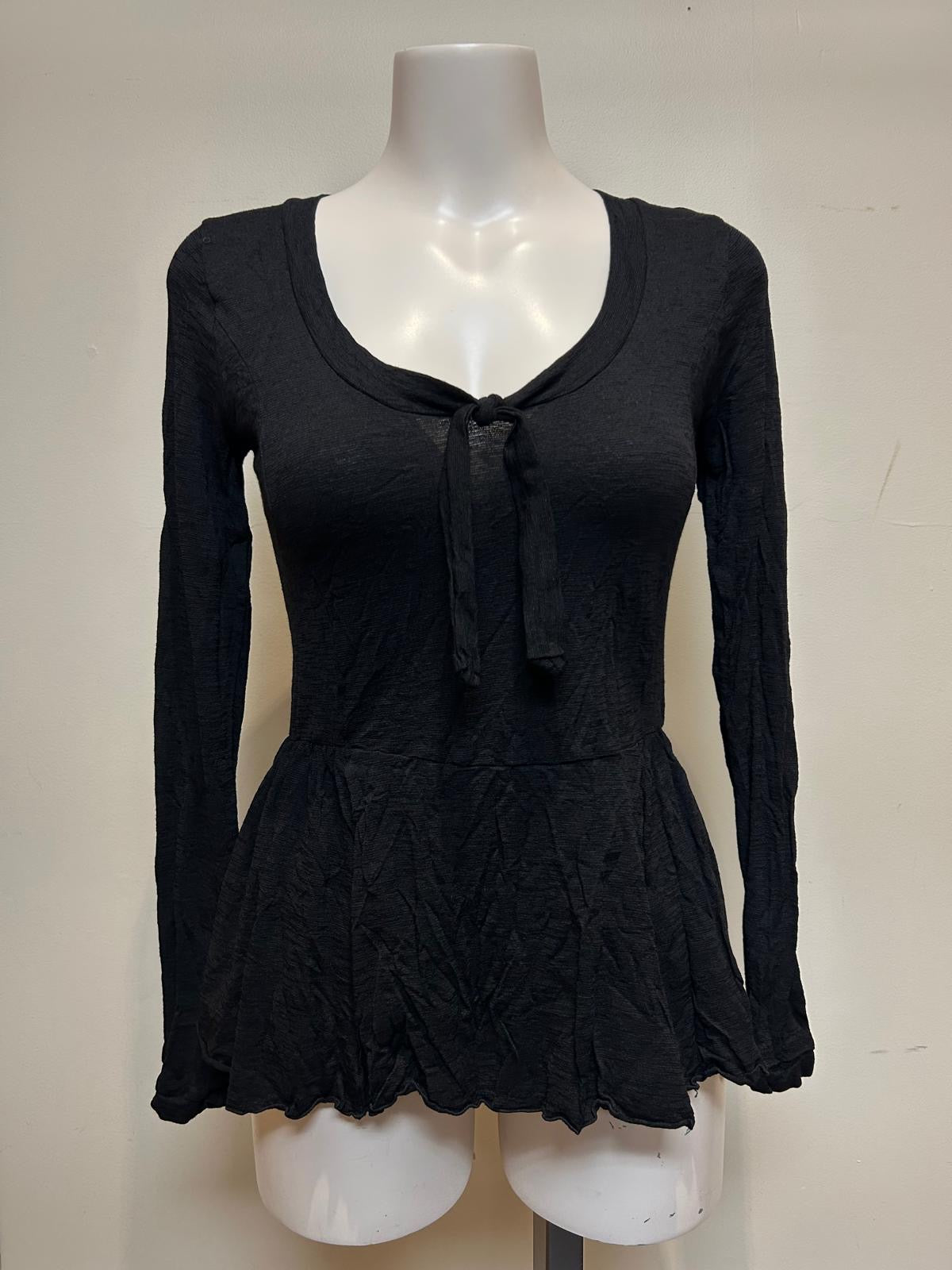 Metalicus Sophia Long Sleeve Peplum Top Black – Eveline Street Clothing