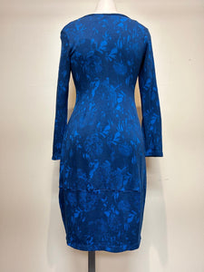 Valia Fitted Floral Dress Electric Blue - The Wild Rose