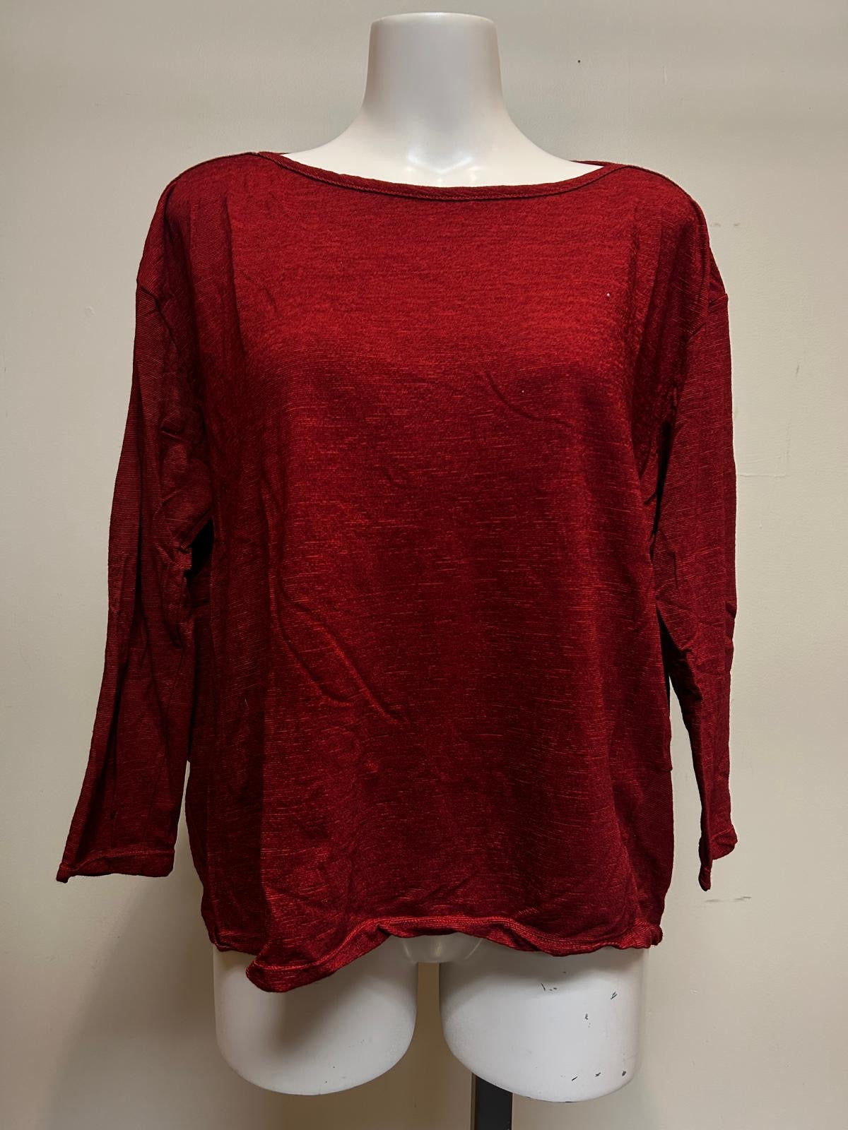 Valia V Merino Tunic Dark Red