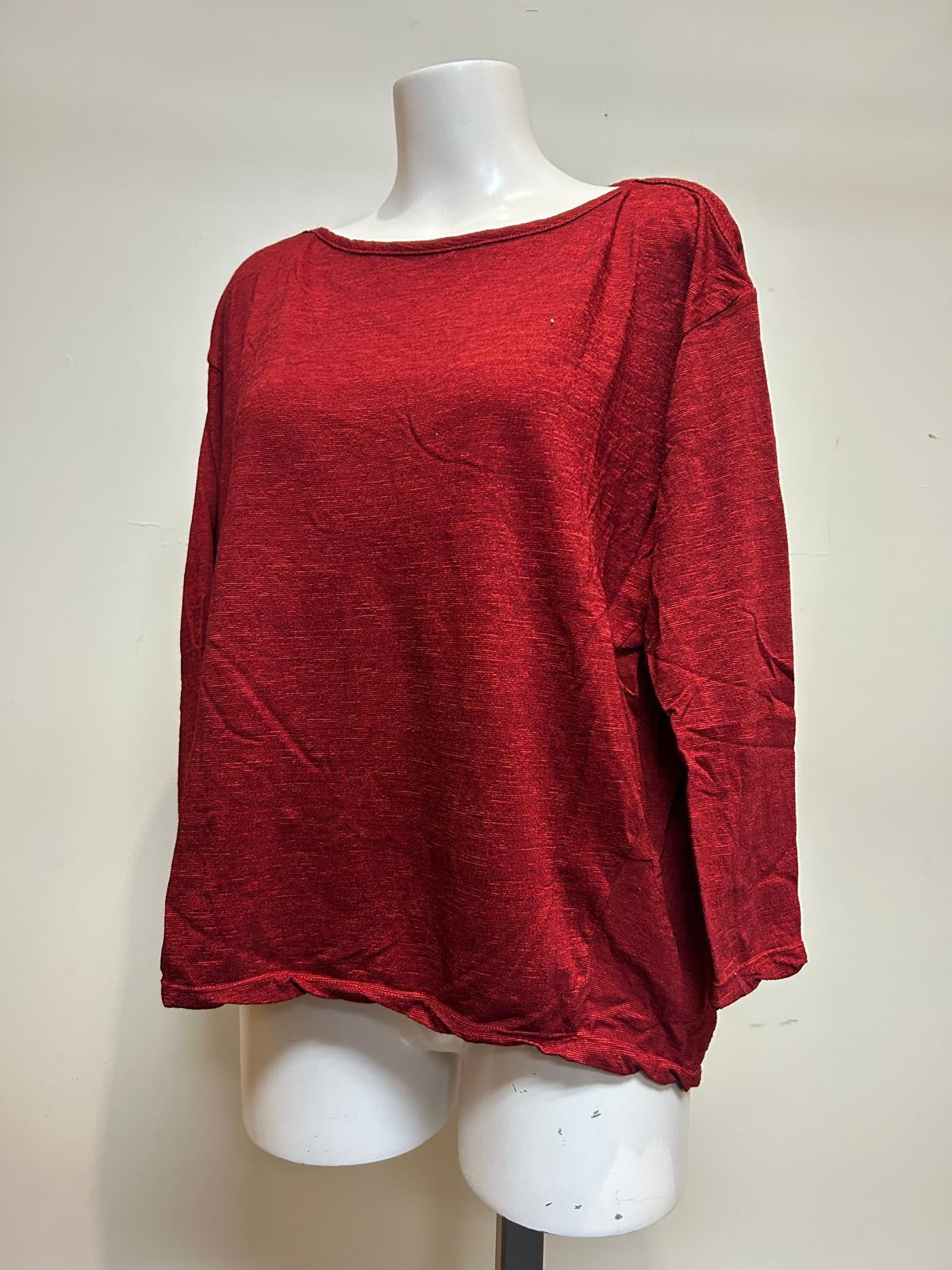 Valia V Merino Tunic Dark Red