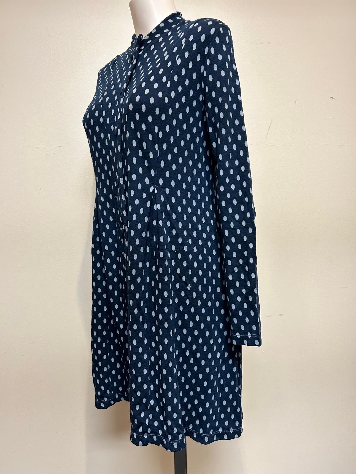 Valia Polka Dot Dixie Coat Navy Blue/White