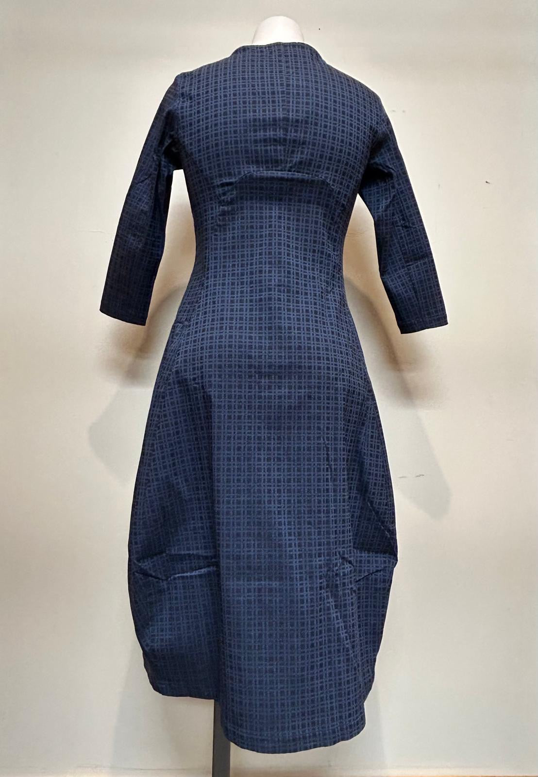 Valia Castella Dress Blue Check Custom Made Exclusively For Eveline Street