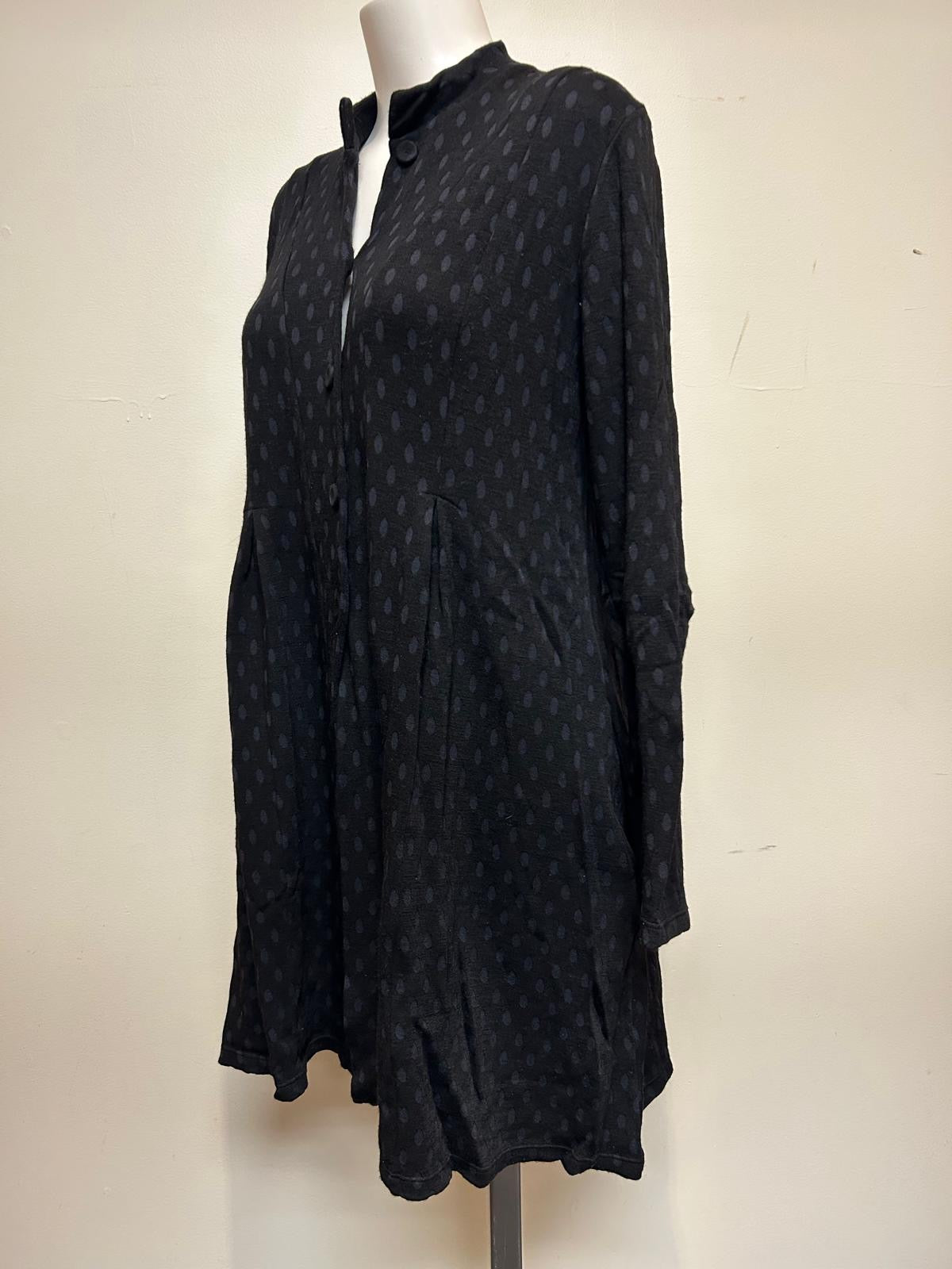 Valia Polka Dot Dixie Coat Black/Blue Grey