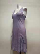 Load image into Gallery viewer, Metalicus Merino Monsoon Tank Dress-Purple Pin Stripe
