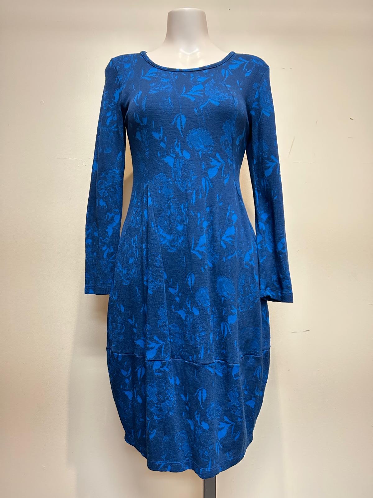 Valia Fitted Floral Dress Electric Blue - The Wild Rose